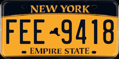 NY license plate FEE9418