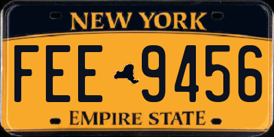 NY license plate FEE9456