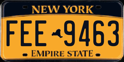 NY license plate FEE9463
