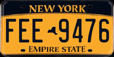 NY license plate FEE9476