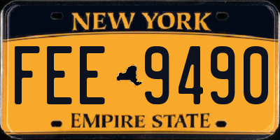 NY license plate FEE9490