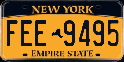 NY license plate FEE9495