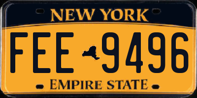 NY license plate FEE9496