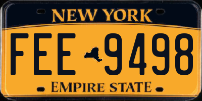 NY license plate FEE9498