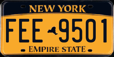 NY license plate FEE9501