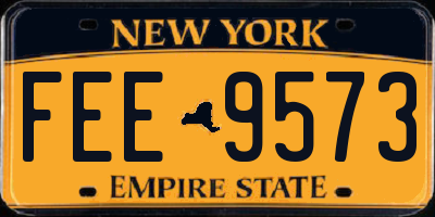 NY license plate FEE9573