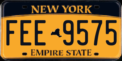 NY license plate FEE9575