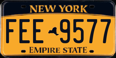 NY license plate FEE9577