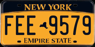 NY license plate FEE9579