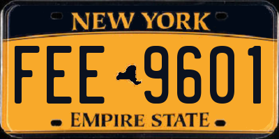NY license plate FEE9601