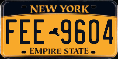NY license plate FEE9604