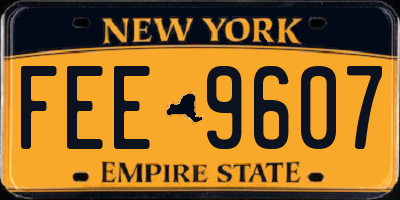 NY license plate FEE9607