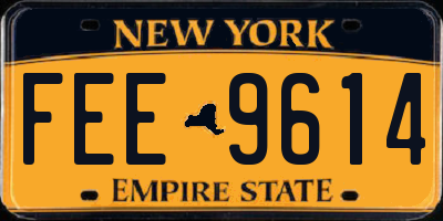 NY license plate FEE9614