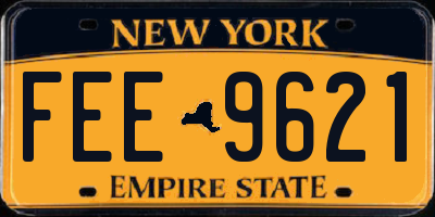 NY license plate FEE9621