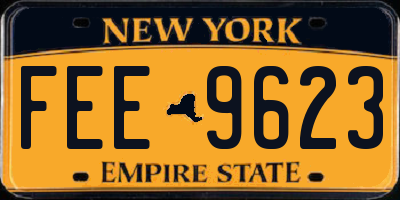 NY license plate FEE9623