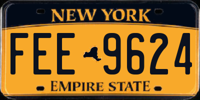 NY license plate FEE9624