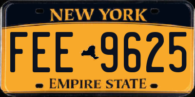 NY license plate FEE9625