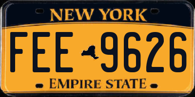NY license plate FEE9626