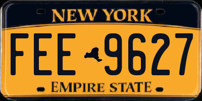 NY license plate FEE9627