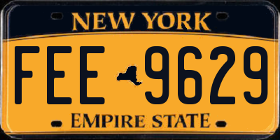 NY license plate FEE9629