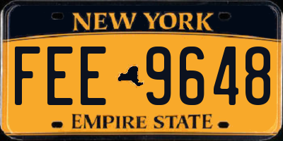 NY license plate FEE9648