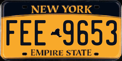 NY license plate FEE9653