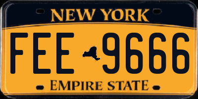 NY license plate FEE9666