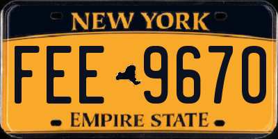 NY license plate FEE9670