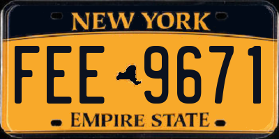 NY license plate FEE9671