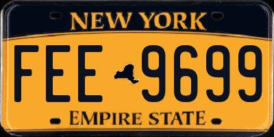 NY license plate FEE9699