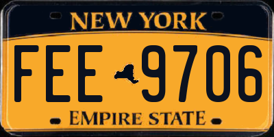 NY license plate FEE9706
