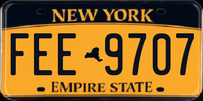 NY license plate FEE9707