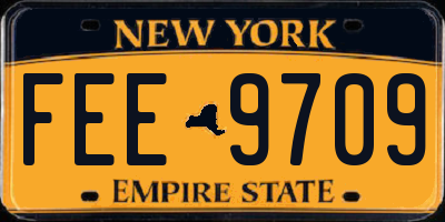 NY license plate FEE9709