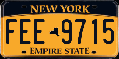 NY license plate FEE9715