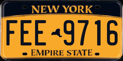 NY license plate FEE9716