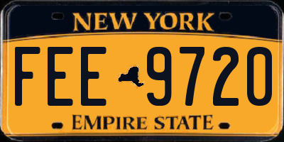 NY license plate FEE9720