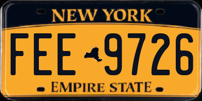 NY license plate FEE9726