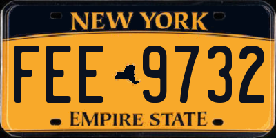 NY license plate FEE9732