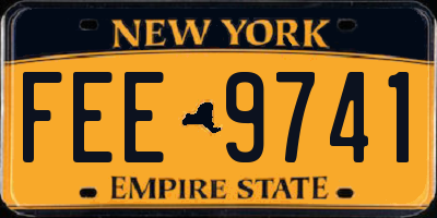 NY license plate FEE9741
