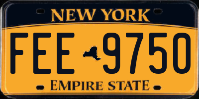 NY license plate FEE9750