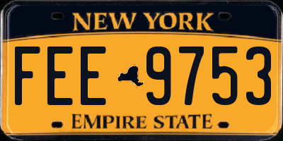 NY license plate FEE9753