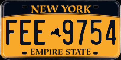 NY license plate FEE9754