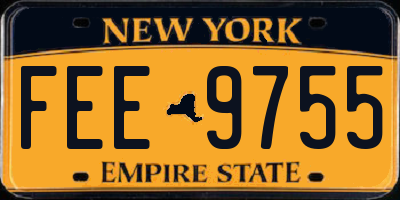 NY license plate FEE9755