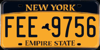 NY license plate FEE9756