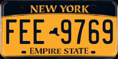 NY license plate FEE9769