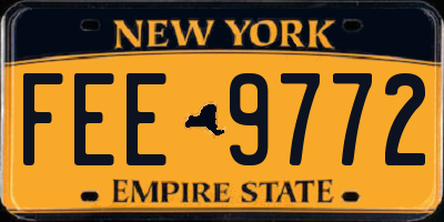 NY license plate FEE9772