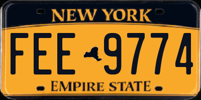 NY license plate FEE9774