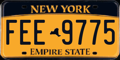 NY license plate FEE9775