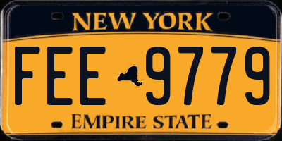 NY license plate FEE9779