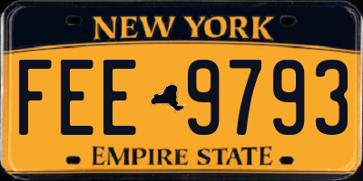 NY license plate FEE9793